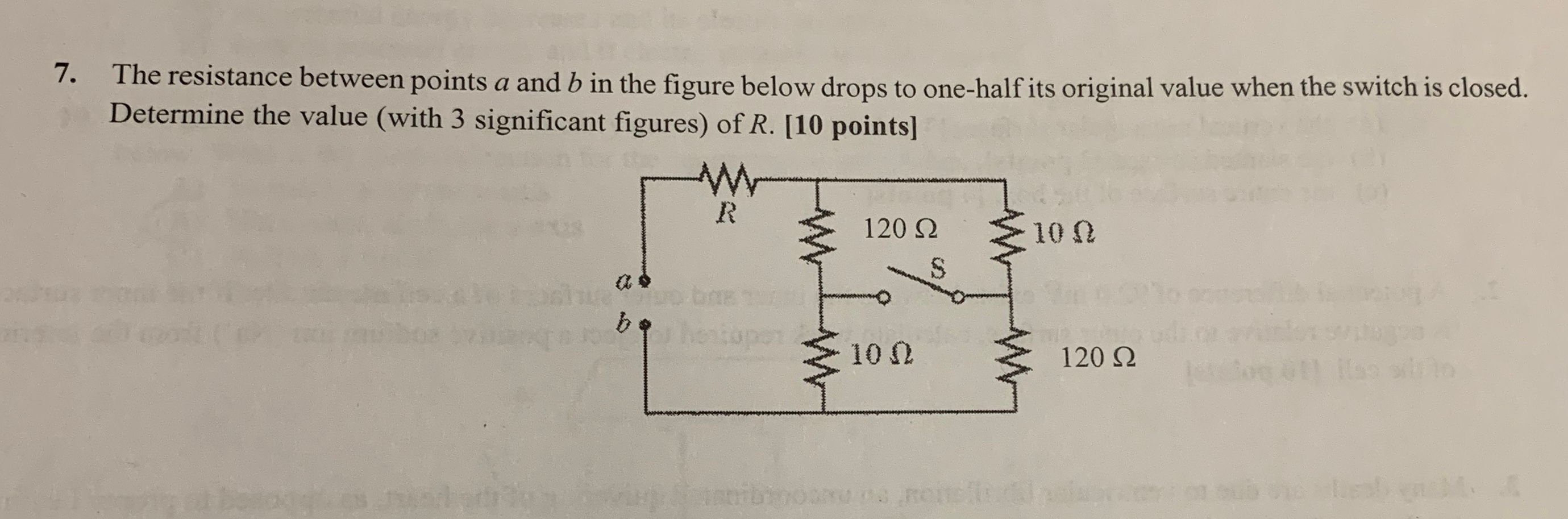 Solved 7. The resistance between points a and b in the | Chegg.com