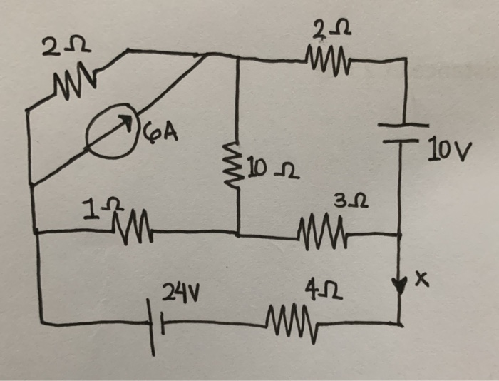 Solved Determine the current x in the 4-Ω resistance of the | Chegg.com