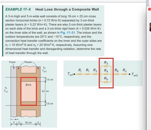 Solved EXAMPLE 17-6 Heat Loss through a Composite Wall A | Chegg.com