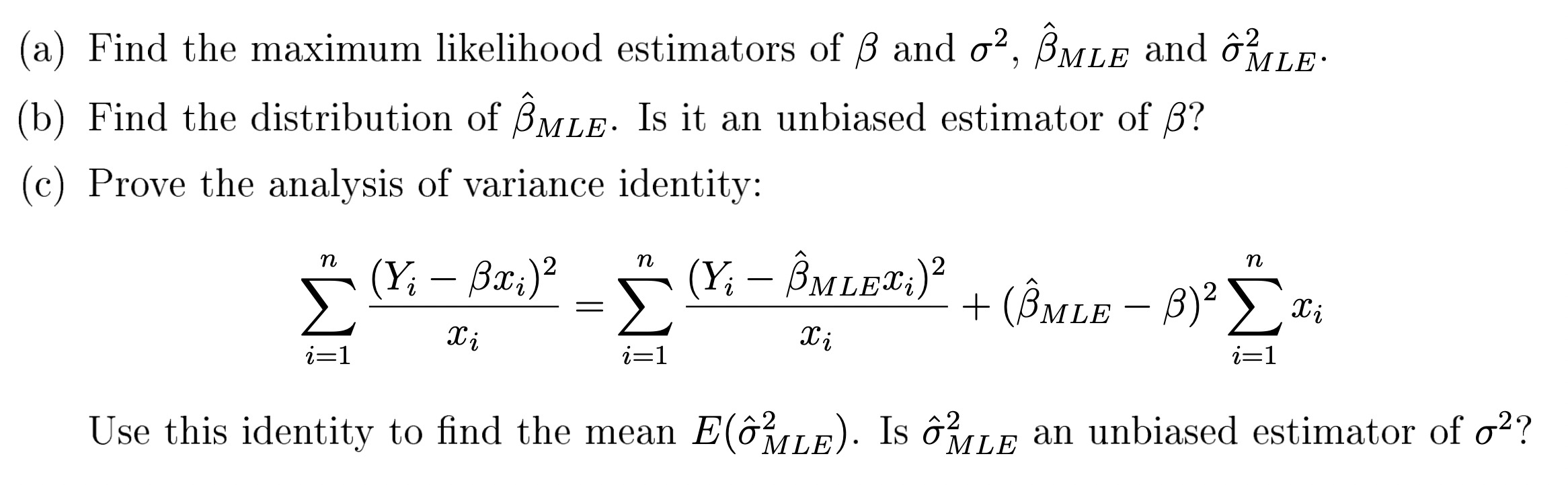 Solved 7. Consider a linear regression model with no | Chegg.com