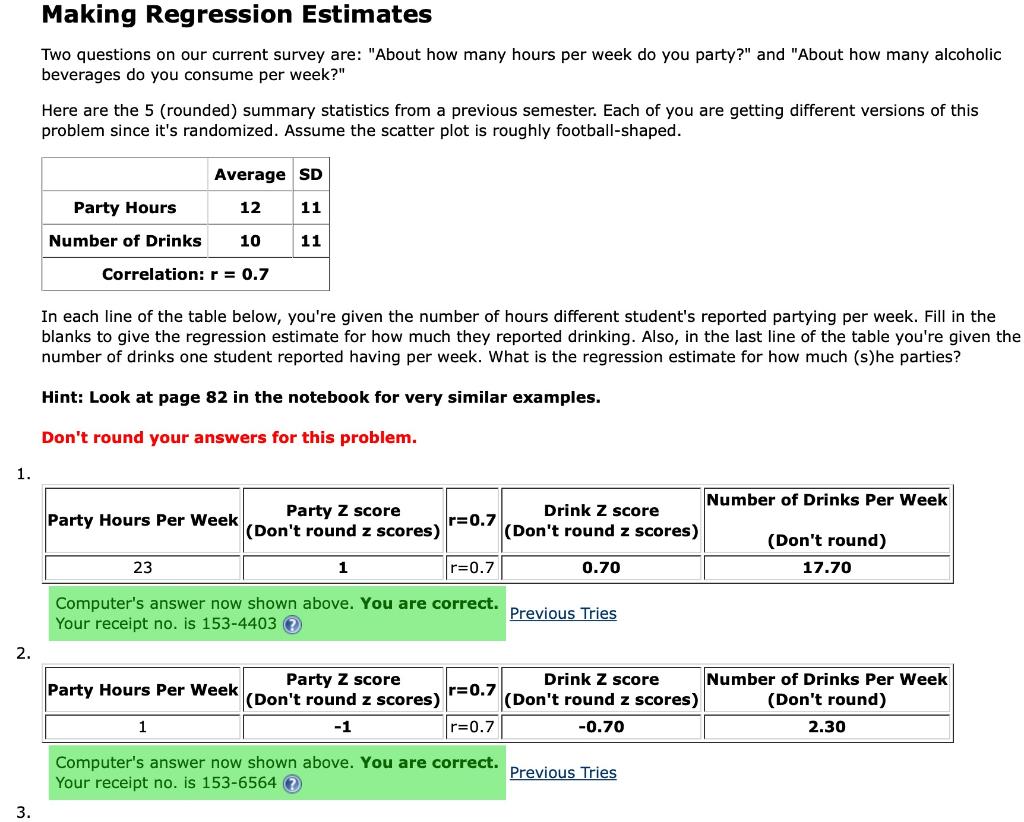 Solved Making Regression Estimates Two questions on our | Chegg.com