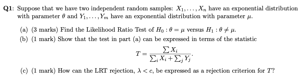 Solved Q1: Suppose that we have two independent random | Chegg.com