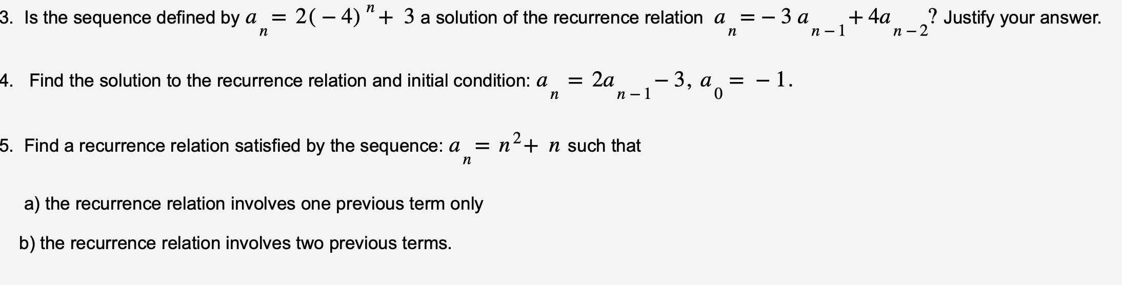 Solved show step by step for question 3 and 4 please don't | Chegg.com
