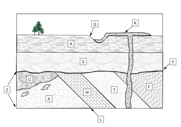 Tilting Rocks Solved Interpret the geologic cross section, and list the | Chegg.com