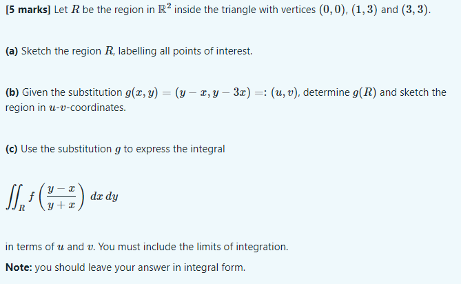 Solved [5 marks] Let R be the region in R2 inside the | Chegg.com