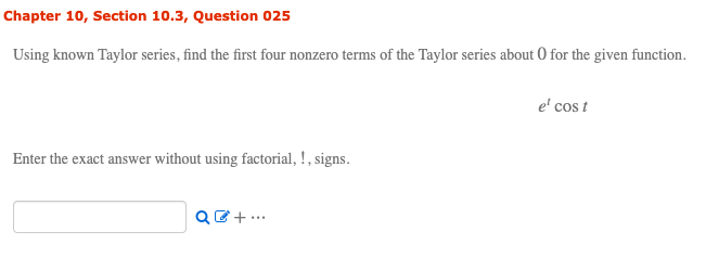 Solved Chapter 10, Section 10.3, Question 025 Using known | Chegg.com