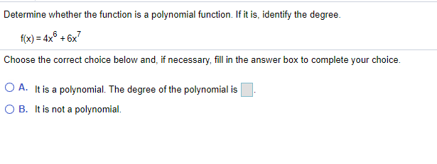 Solved Determine Whether The Function Is A Polynomial 2072