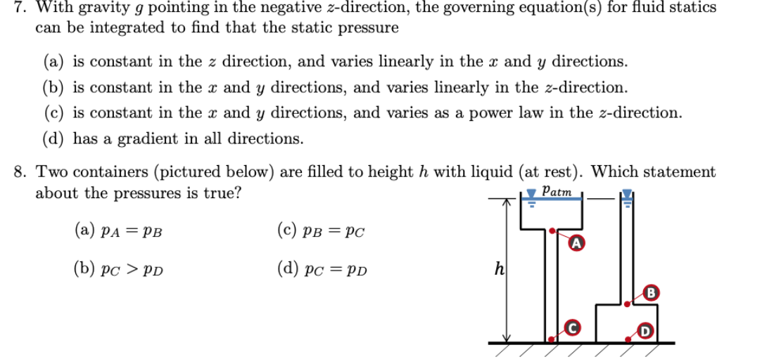 Solved 7. With gravity g pointing in the negative | Chegg.com