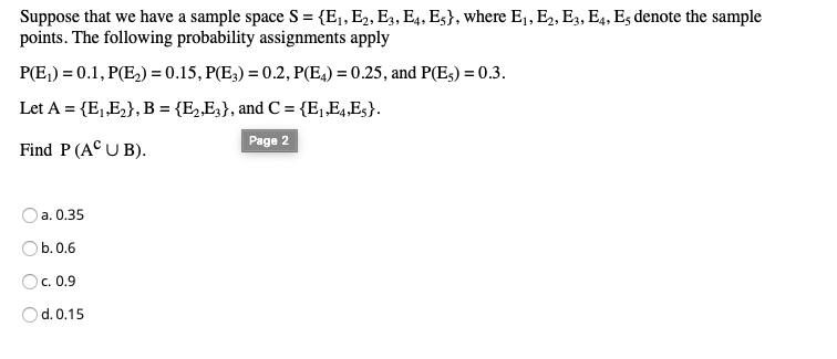 Solved Suppose that we have a sample space S = {Ej, E2, E3, | Chegg.com