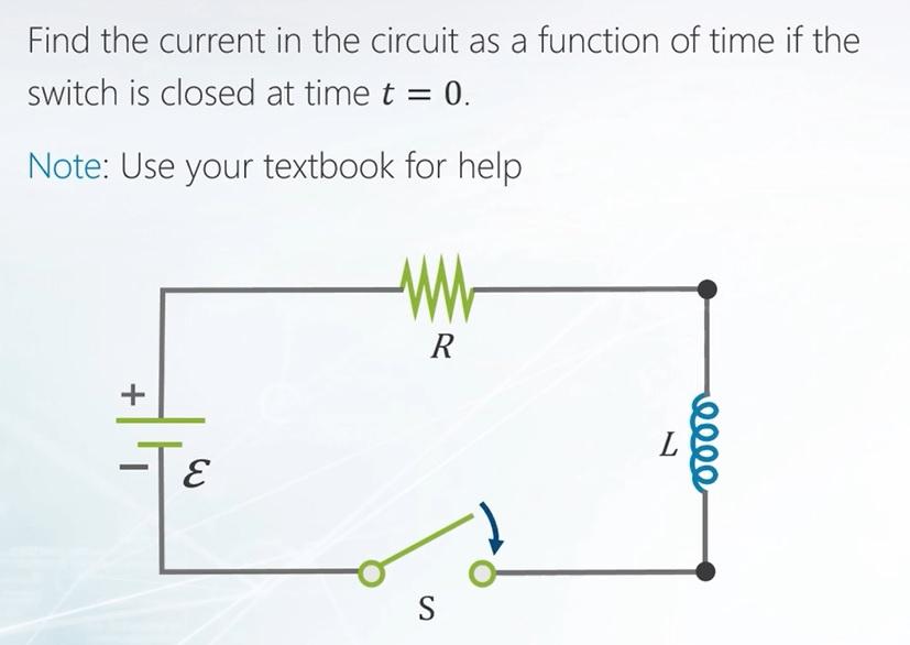 Solved Find the current in the circuit as a function of time | Chegg.com