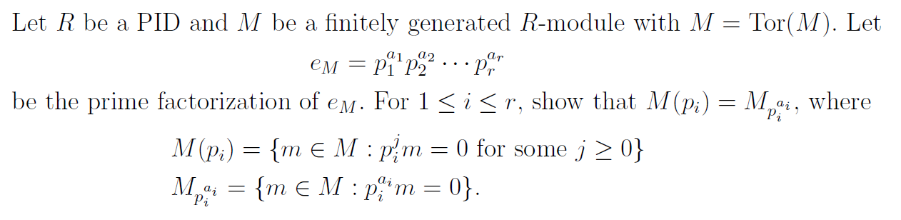 Solved Let R Be A PID And M Be A Finitely Generated R-module | Chegg.com