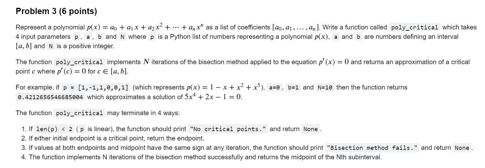 Problem 3 6 Points Represent A Polynomial P X Do Chegg Com