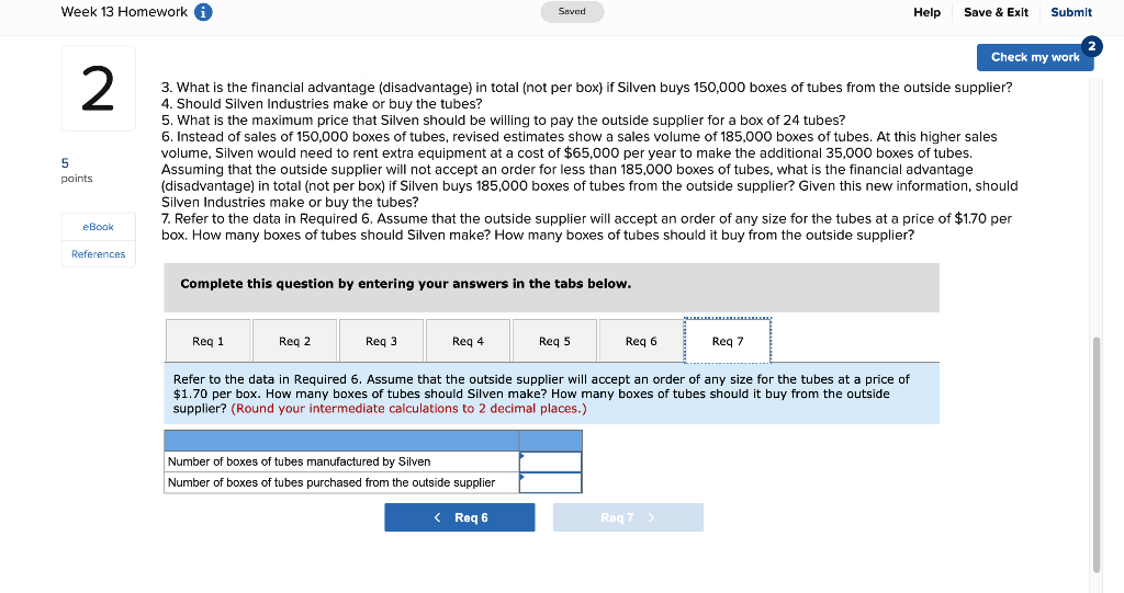 Solved Week 13 Homework Saved Help Save & Exit Submit Check | Chegg.com