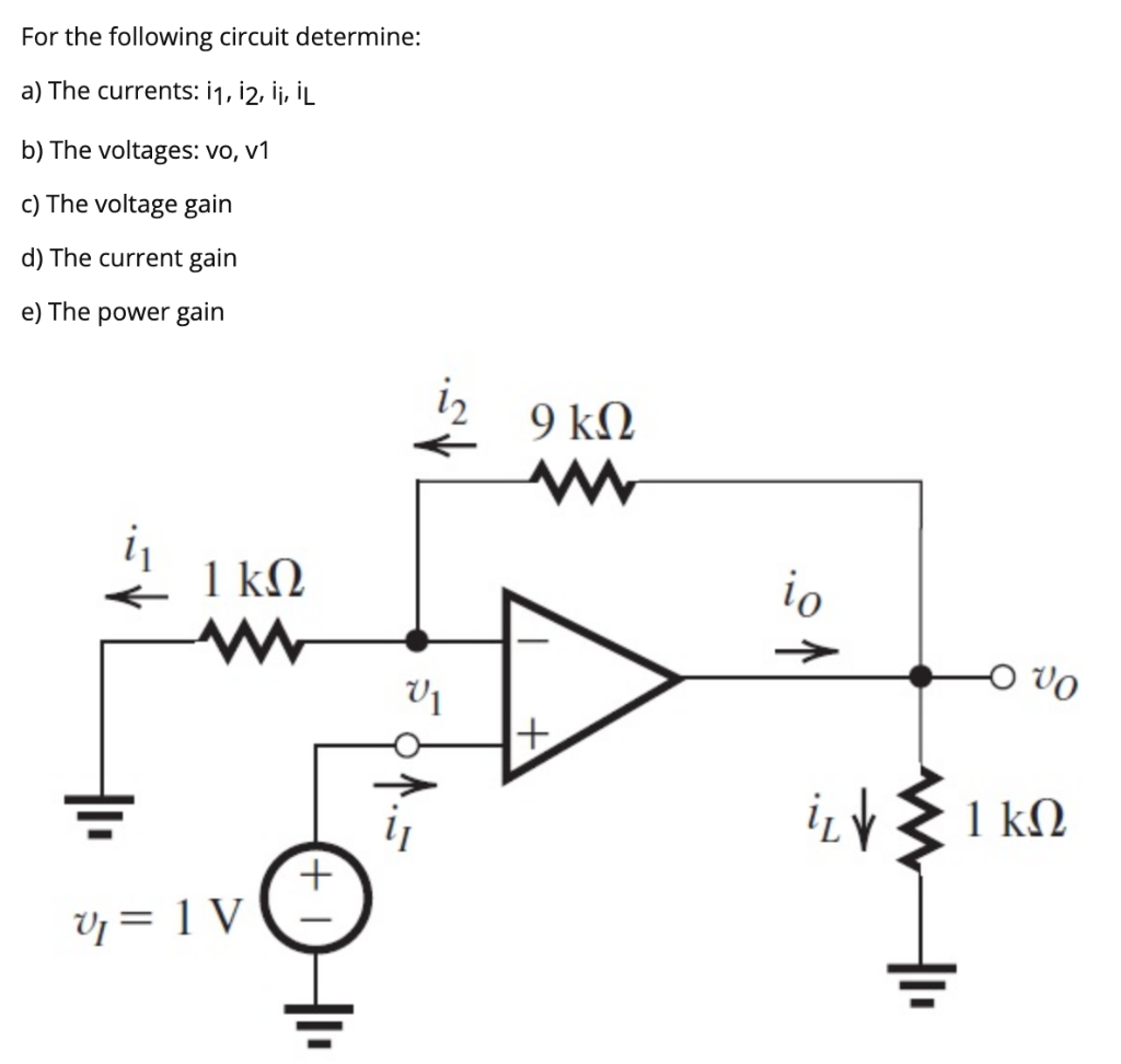 Solved For the following circuit determine: a) The currents: | Chegg.com