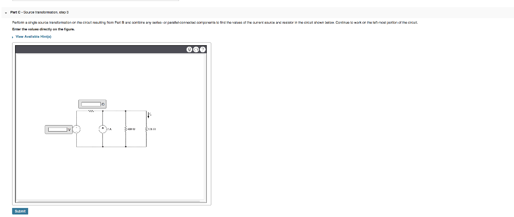 Solved - Part B - Source Transformation, Step 2 Perform A | Chegg.com