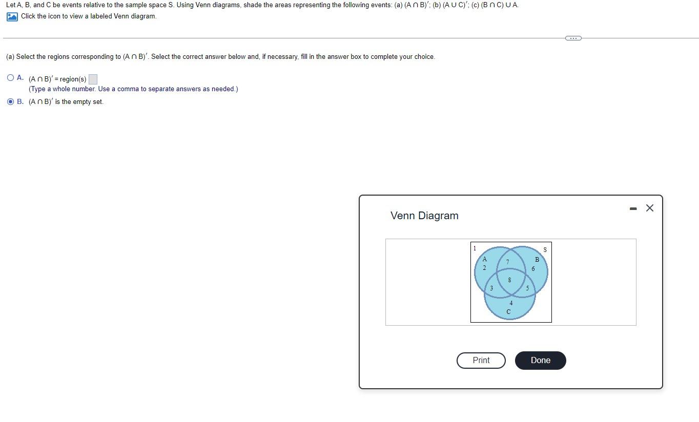 Solved Let A,B, And C Be Events Relative To The Sample Space | Chegg.com