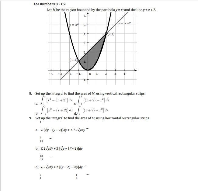 Solved For Numbers 8 15 Let M Be The Region Bounded By Chegg Com