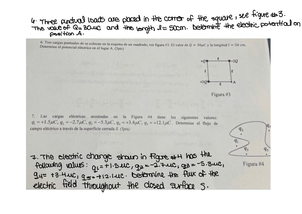 6. Three anctual loads are placed in the comer of the square, see figure 3 . The value of \( Q=30 u c \) and the length \( l=