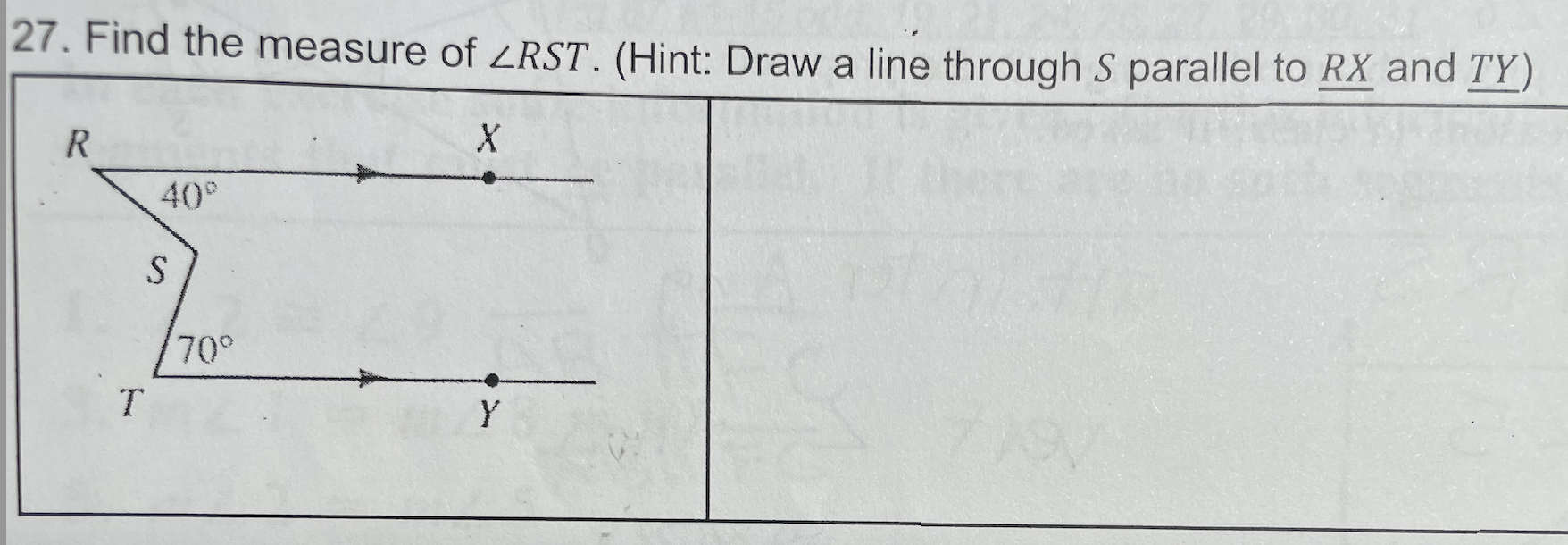 Solved Find The Measure Of Angle Rst