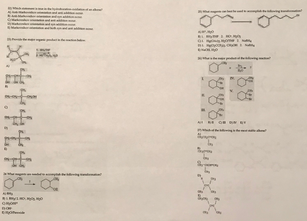 Solved 19) Give the major organic product of the reaction | Chegg.com