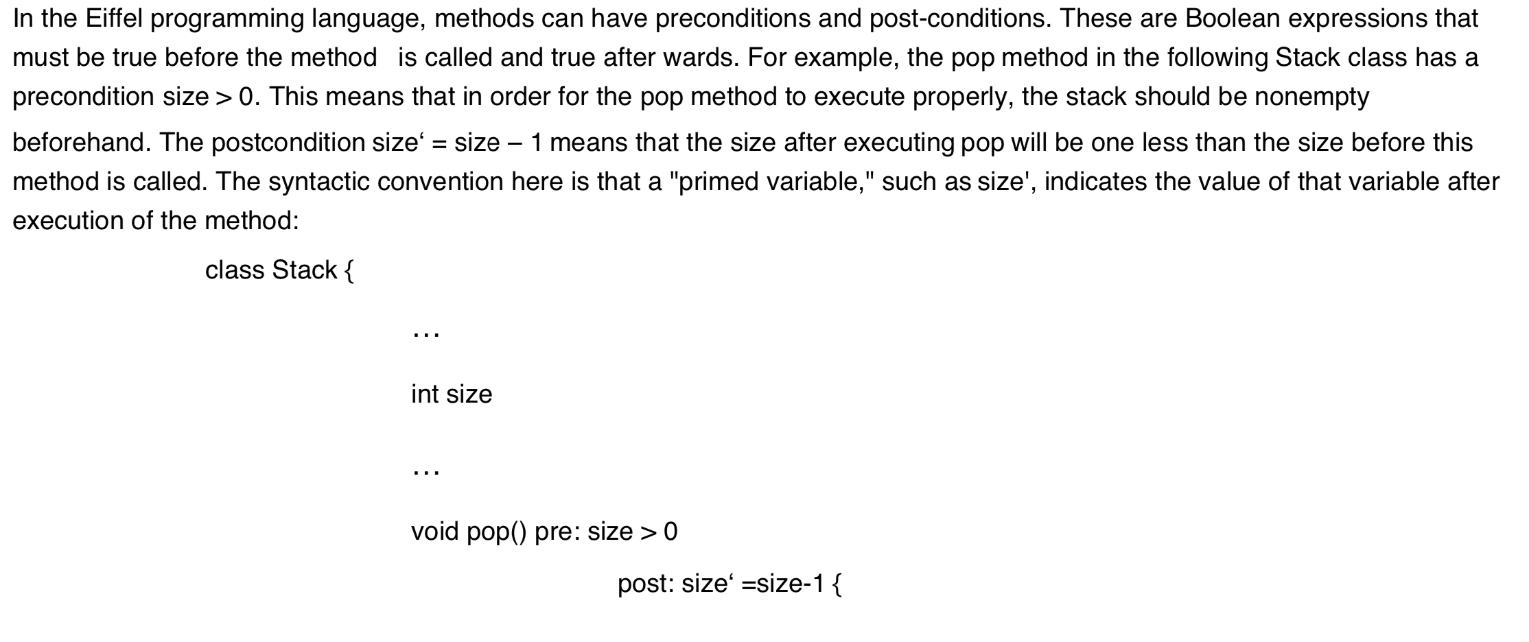 Solved In the Eiffel programming language, methods can have | Chegg.com