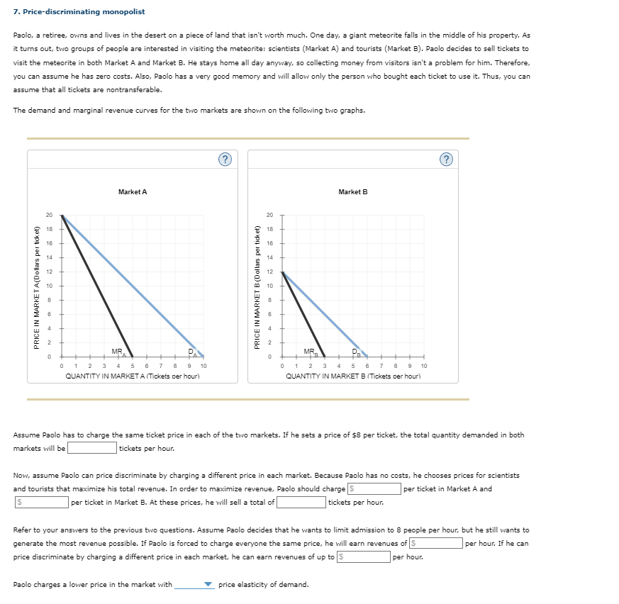 Solved 7. Price-discriminating Monopolist Paolo, A Retiree, | Chegg.com