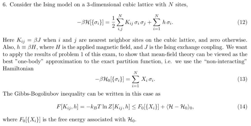 6. Consider the Ising model on a 3-dimensional cubic | Chegg.com