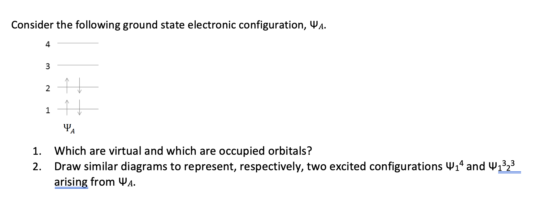 Solved Consider the following ground state electronic | Chegg.com