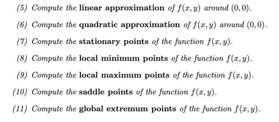 Solved Consider the following function of two variables: | Chegg.com