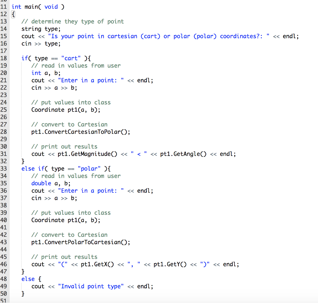 Write a class that contains an coordinate point in | Chegg.com