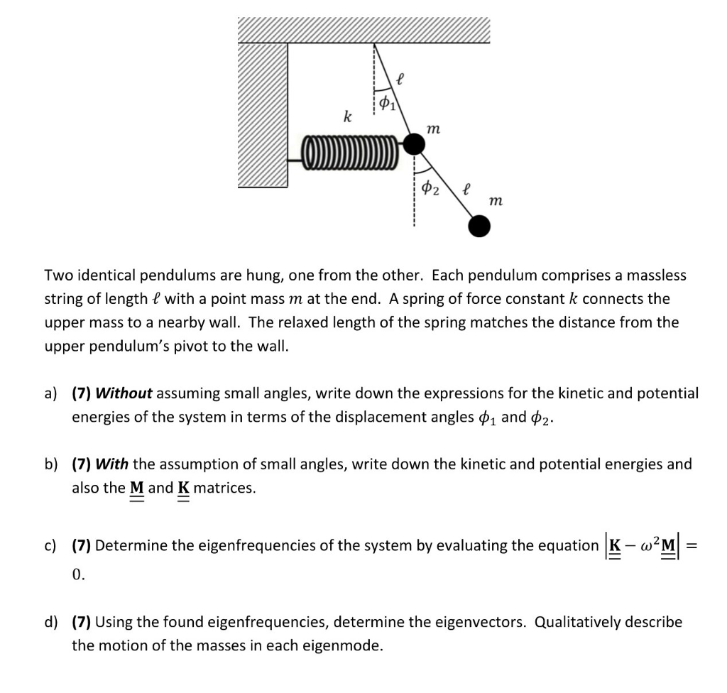 Solved 2 Two identical pendulums are hung, one from the | Chegg.com