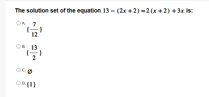 the solution to 2 x 2 5 13 is