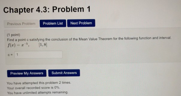 Solved Chapter 4.3: Problem 1 Previous Problem Problem List | Chegg.com