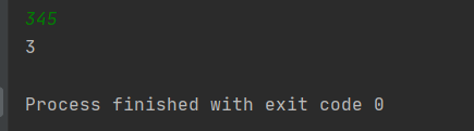 345 3 Process finished with exit code 0