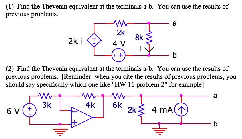 Solved (1) Find the Thevenin equivalent at the terminals | Chegg.com