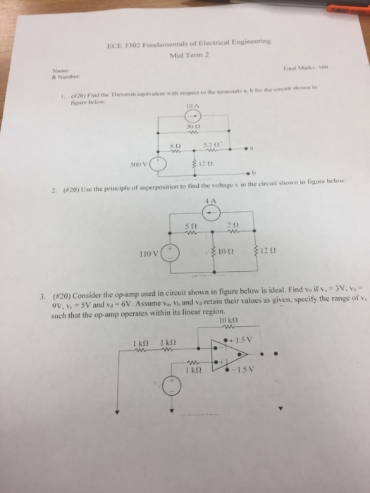 Solved ECE 3302 Fundamentals Of Electrical Engineering Mid | Chegg.com