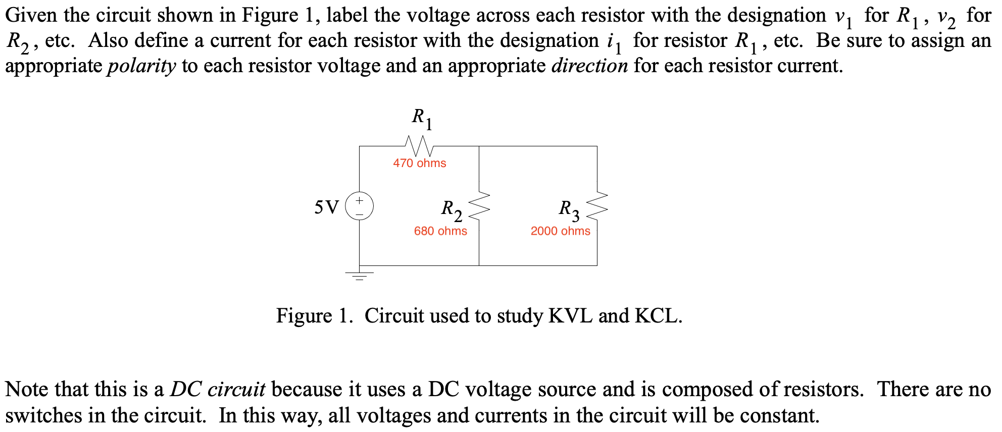 Solved Given the circuit shown in Figure 1, label the | Chegg.com
