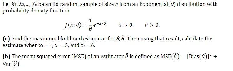 Solved Let X1 X2 Xn Be An Iid Random Sample Of Size N Chegg