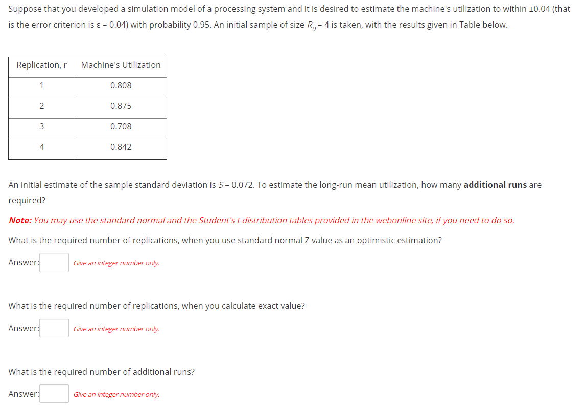 Solved Suppose That You Developed A Simulation Model Of A | Chegg.com