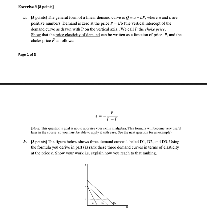 Solved Exercise 3 [8 Points] A [5 Points] The General Form