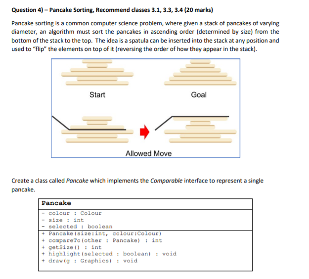 Solved Question 4) - Pancake Sorting, Recommend classes , 