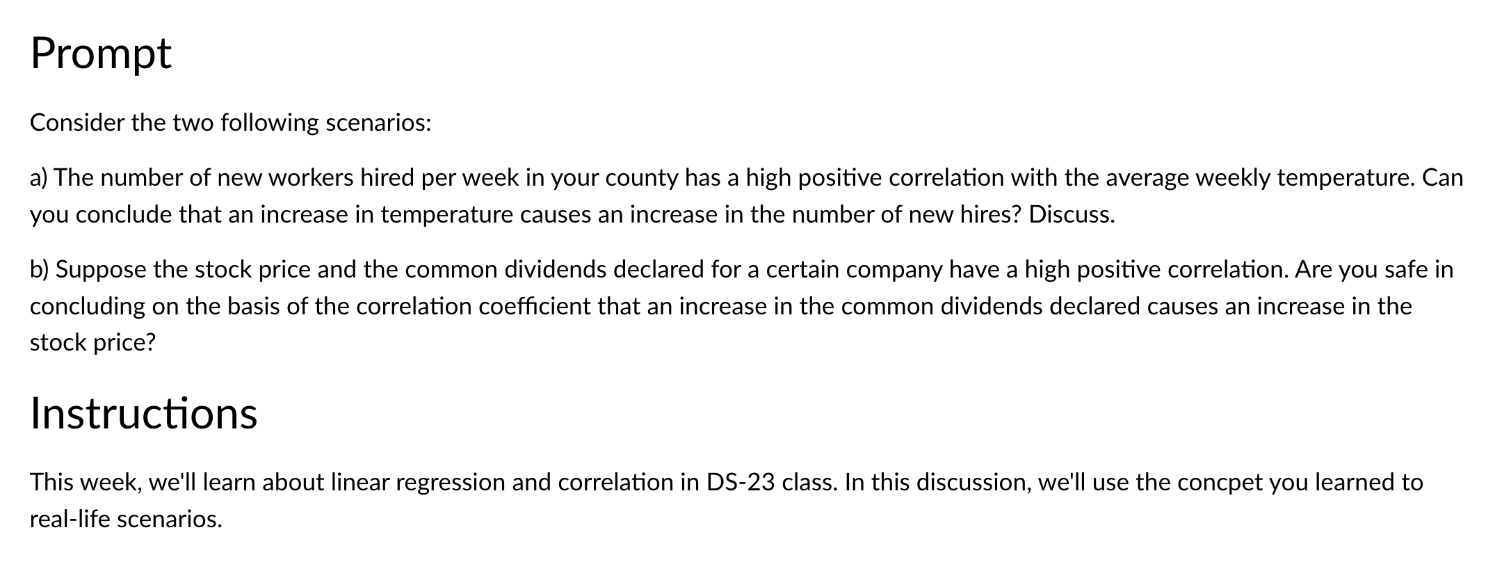 Solved Consider The Two Following Scenarios: A) The Number | Chegg.com