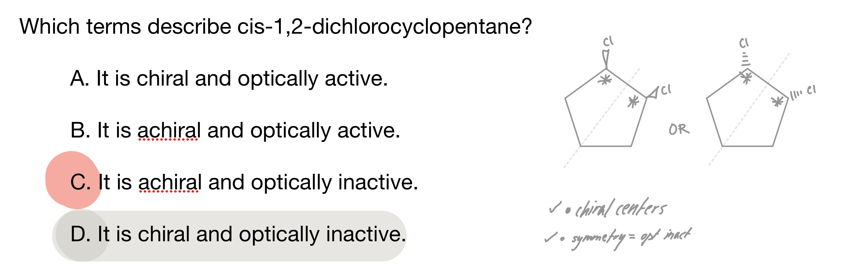 Solved 1) Which terms describe the molecule shown below? | Chegg.com