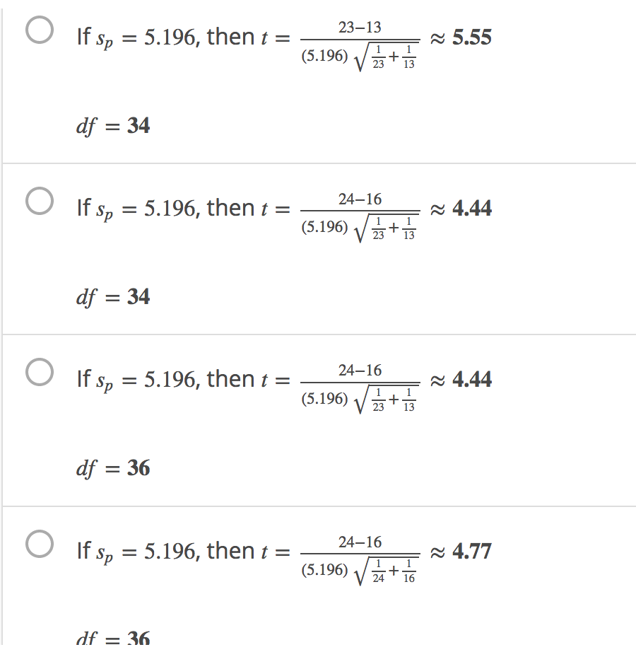 Solved We are doing a two-mean pooled t-test. We have two | Chegg.com