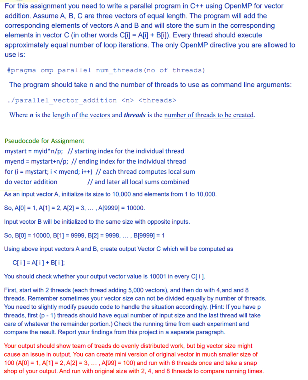 Solved For this assignment you need to ﻿write a parallel | Chegg.com