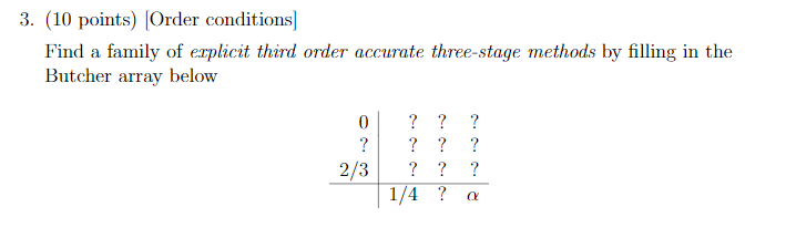 Solved 3. (10 points) (Order conditions Find a family of | Chegg.com