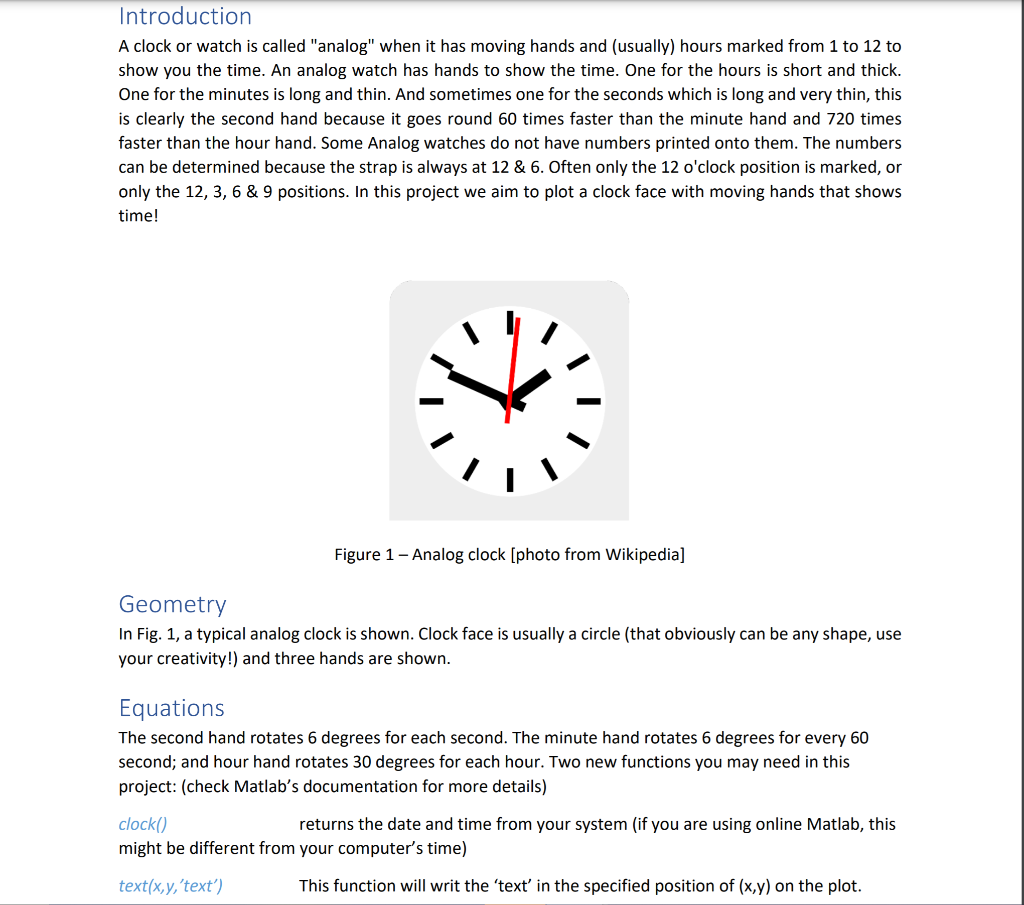 Introduction A Clock Or Watch Is Called Analog When Chegg Com