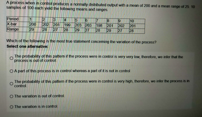 Solved A process when in control produces a normally | Chegg.com