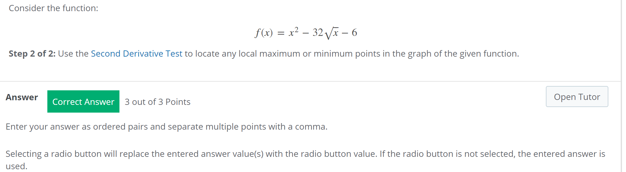 Solved Consider the function: f(x) = x2 – 32 V+ – 6 Step 1 | Chegg.com