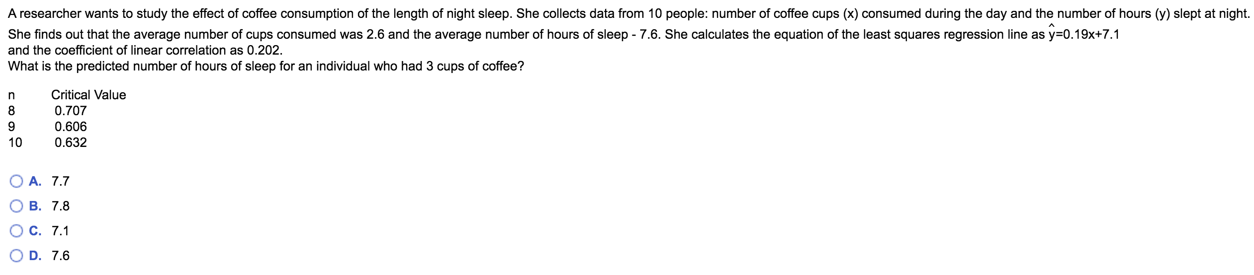 Solved A researcher wants to study the effect of coffee | Chegg.com